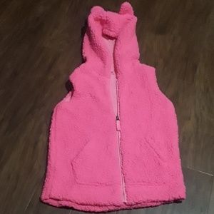 Cat and Jack plush vest &Good with ears EUC 10/12